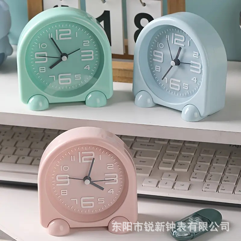 New metal cartoon silent alarm clock large digital eco-friendly cute children student bedroom desktop