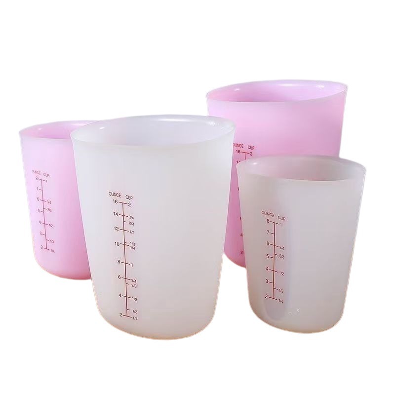 Baking tool silicone measuring cup, double scale ounce cup, high-temperature resistant, non-stick, kitchen DIY cake measuring cup