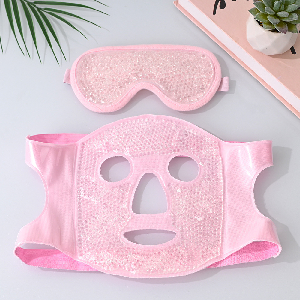 Ice compress mask, ice compress eye mask, ice pack for face, postoperative recovery hot compress, full face cooling, ultra-soft face mask
