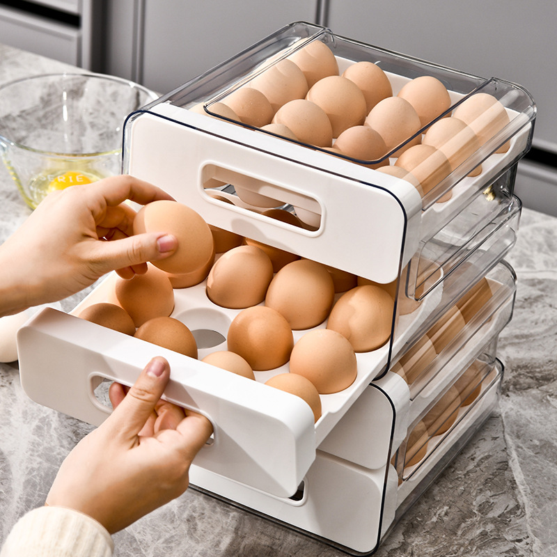 Egg Storage Box Refrigerator-Specific Drawer Type for Eggs Kitchen Fresh-Keeping Box Food-Grade Organizer