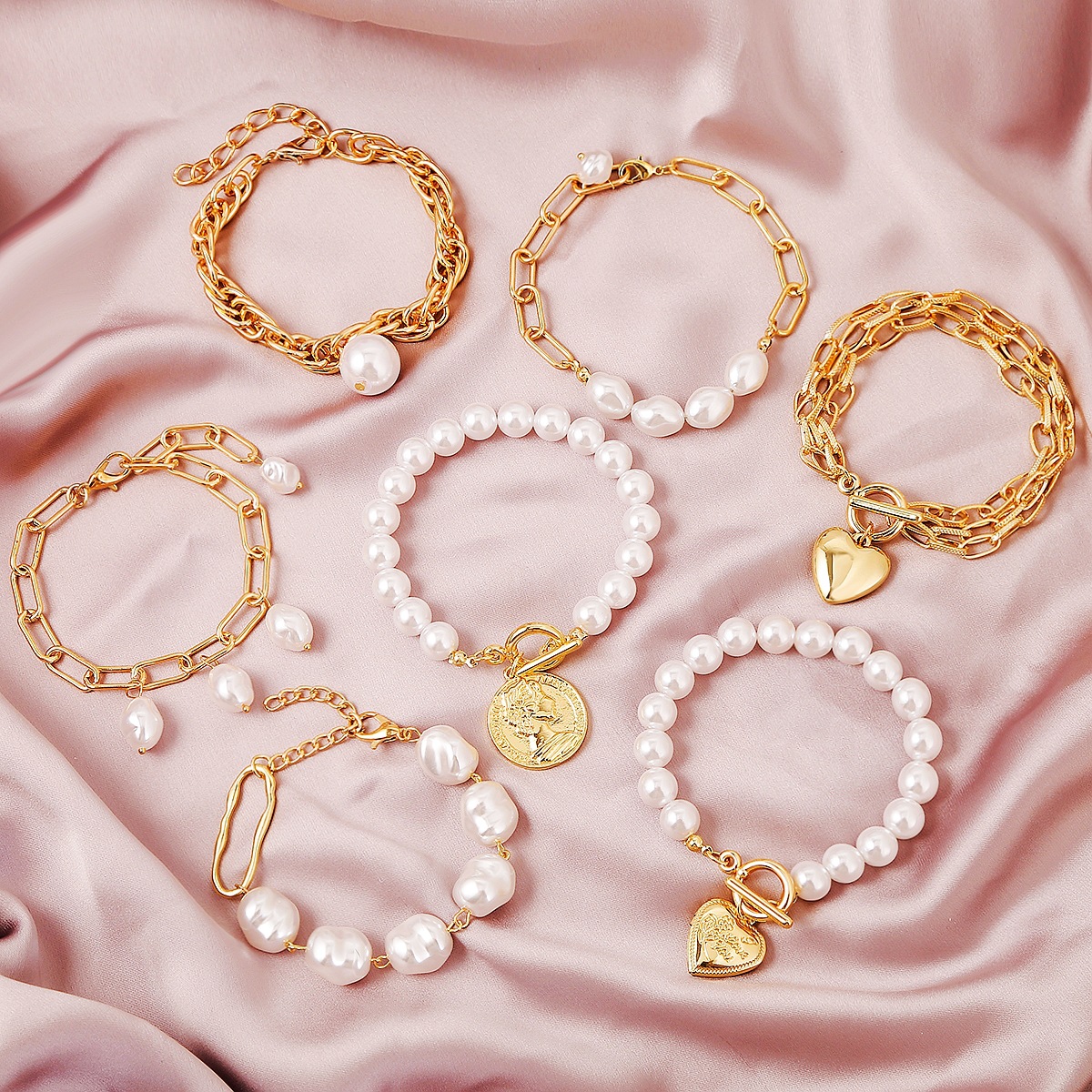 Baroque pearl irregular bracelet multi-layer irregular pearl bracelet