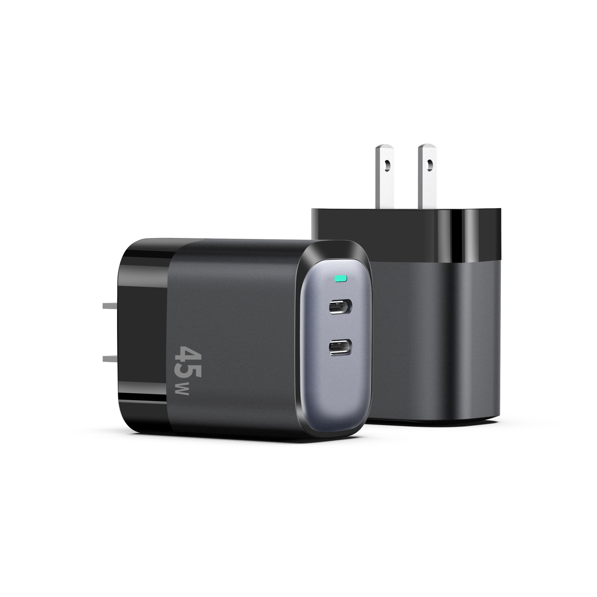 New PD45W GaN Charger for Apple 17 Fast Charger PD+QC3.0 Dual Port Phone Charger