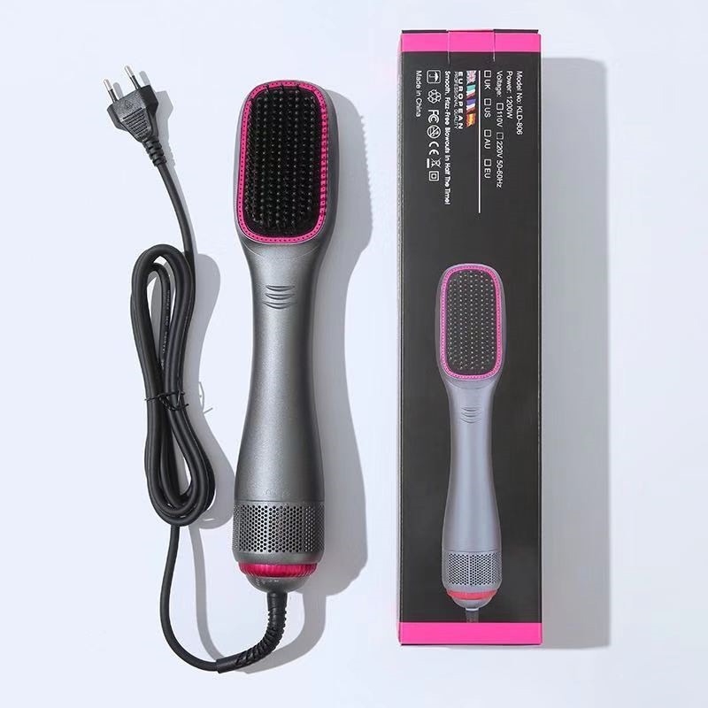 New Hair Dryer 3-in-1 Electric Heating Comb Negative Ion Straightening Comb Hot Air Comb Blow Comb Straightener Curling Iron