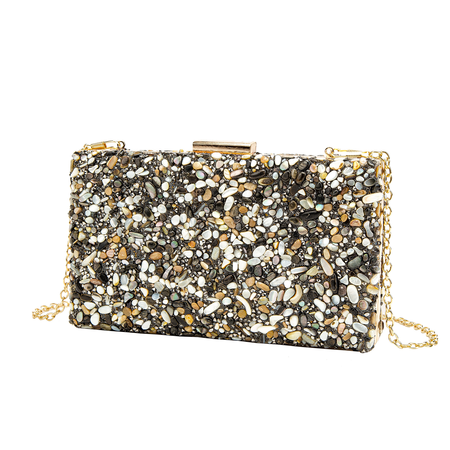 2023 new evening bag hand-held single shoulder crossbody crystal women's lock chain exclusive supply