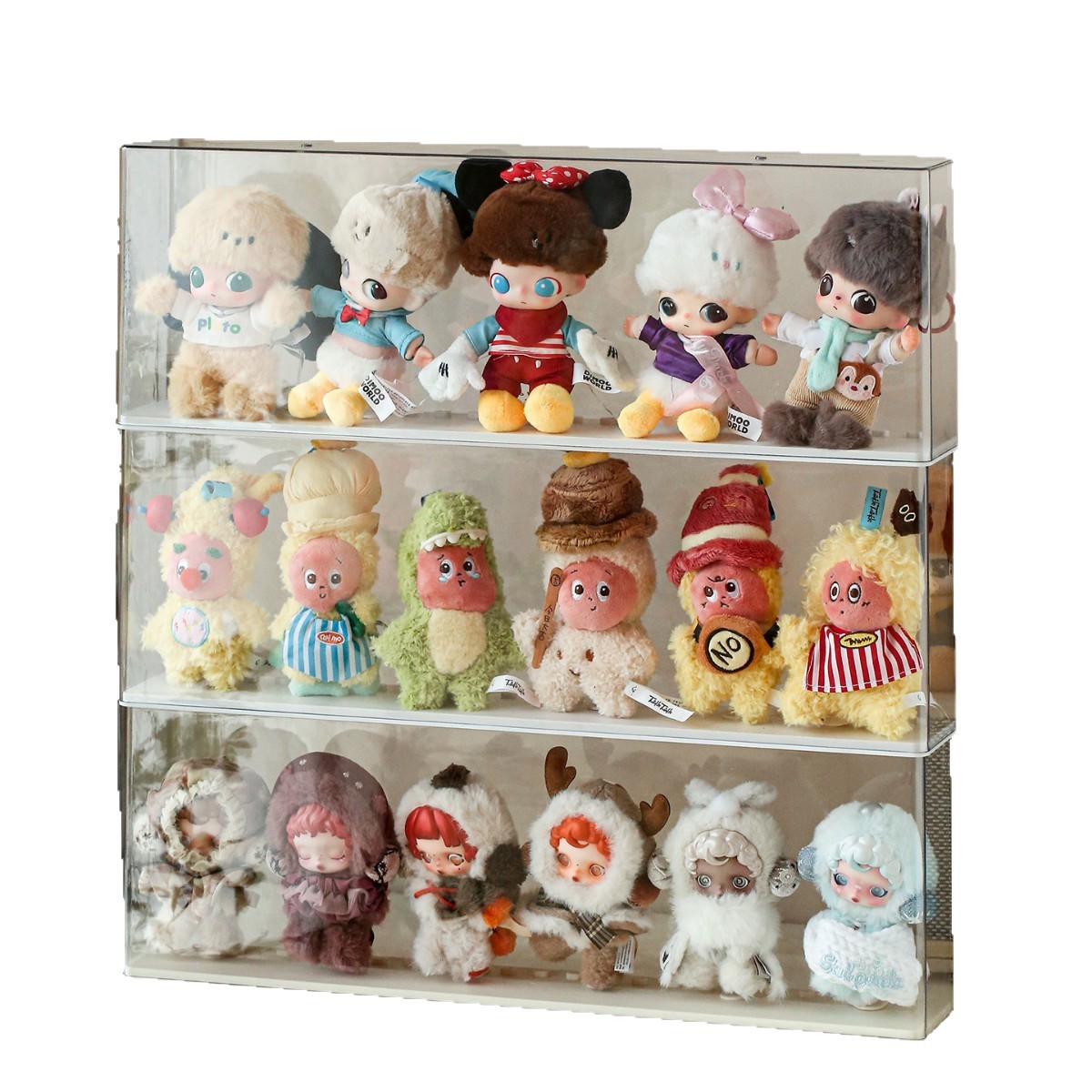 Pop Mart Doll Display Case Acrylic Transparent Dust-Proof Cabinet Hand Figure Box Blind Box Storage Display Shelf