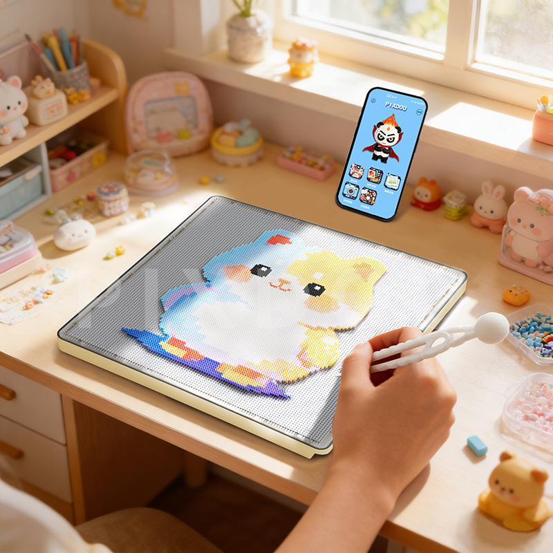 New 104-Pin Smart Bead Board LED Electronic Screen with Transparent Backing, High-Temperature Resistant, Bluetooth-Enabled Large Bead Board