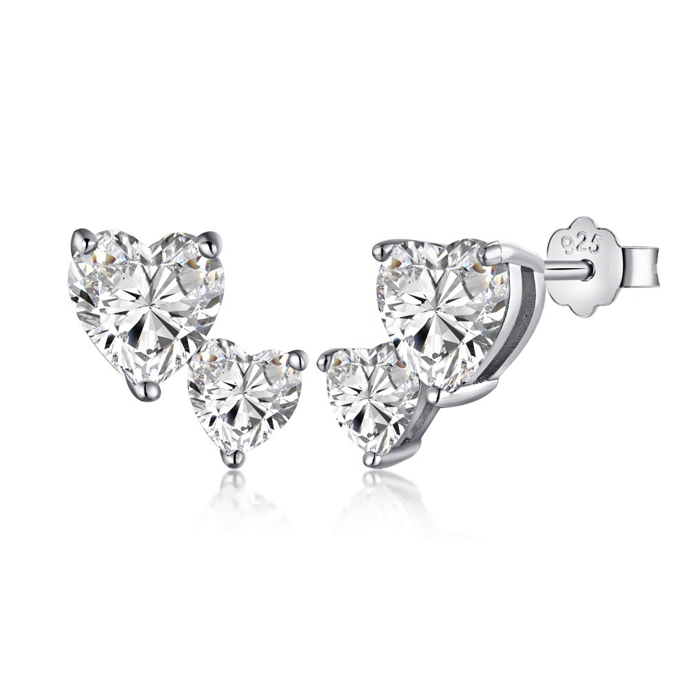 S925 sterling silver ear studs for women, small high-carbon diamond 5A grade zircon earrings ear accessories
