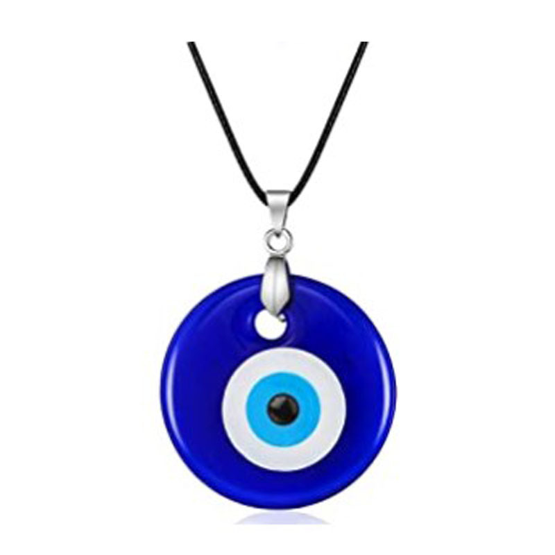 Blue Evil Eye Glass Necklace Turkish Evil Eye Pendant Charm