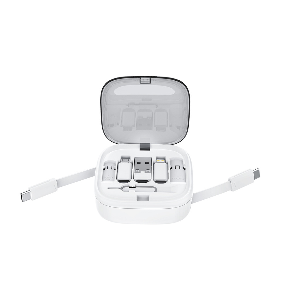 Xin Guanghui Multifunctional Retractable Data Cable Storage Box 65W Fast Charging Phone Charging Cable Multi-Head Digital Storage Box