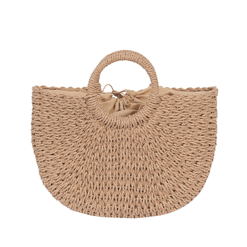 Women's Handbag Straw Large Capacity Woven Bag Women's Bag Polyester Storage Basket Bag Crossbody Handheld