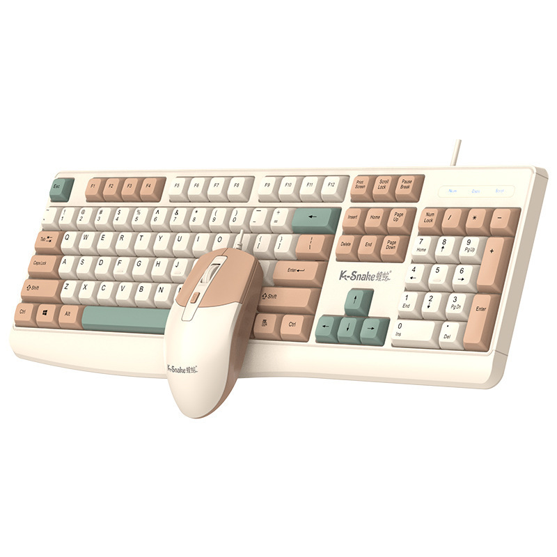 Viper KM300 Wired Office Business Keyboard Mouse Combo for Desktop Computer Notebook Color Matching Keyboard Mouse