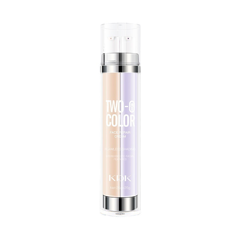KDK Dual-Color Isolation Cream Color Correcting BB Cream Concealer Non-Caking Dual-Tube Foundation Moisturizing Concealing Isolation Cream