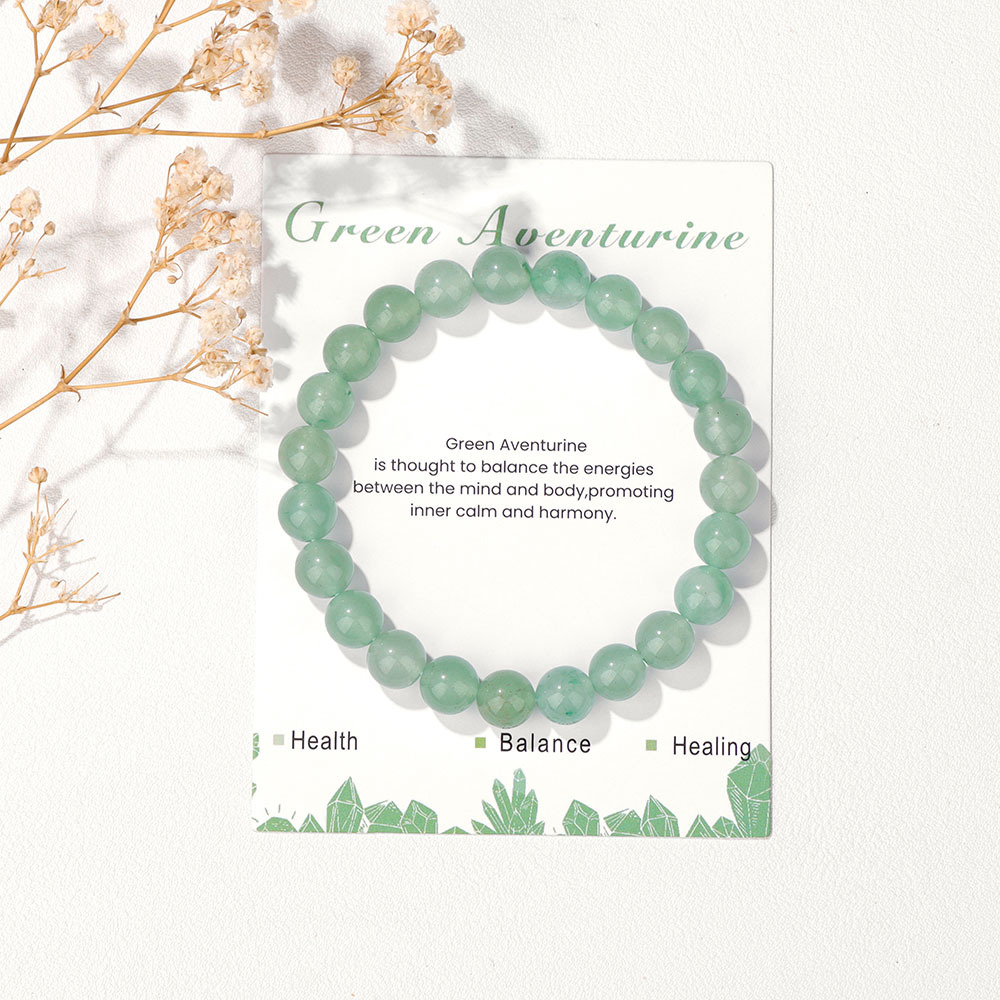 Card pack stone bead bracelet for men simple artificial stone handmade elastic rope bracelet business bracelet