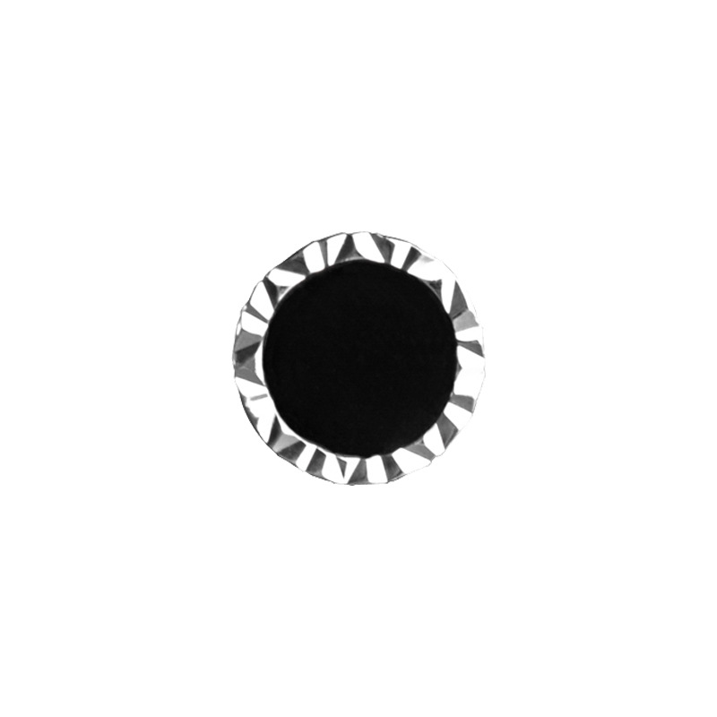 Silver plated earrings for men, natural black agate inlaid silver couple s925 silver feeling women's earrings
