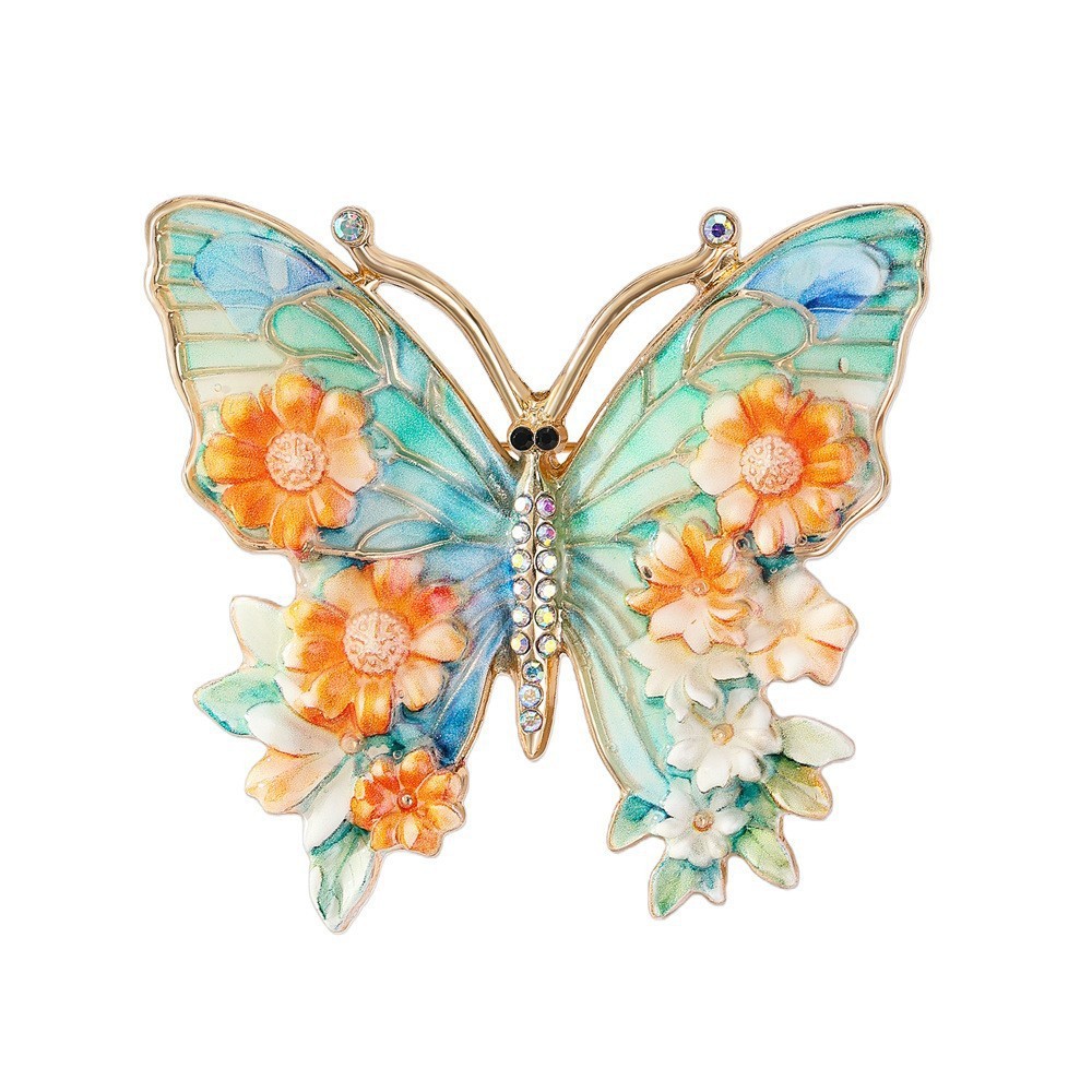 Crystal Rhinestone Butterfly Brooch Women Animal Insect Corsage Clothing Accessory Eco-Friendly Brooch
