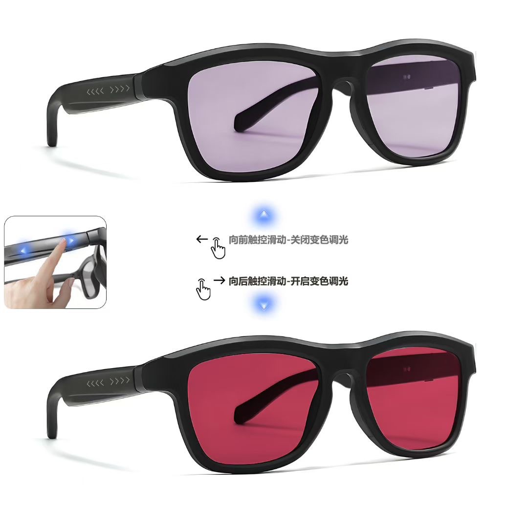 New GV90 color-changing Bluetooth smart glasses AI translation light-adjusting lenses Bluetooth sunglasses music listening