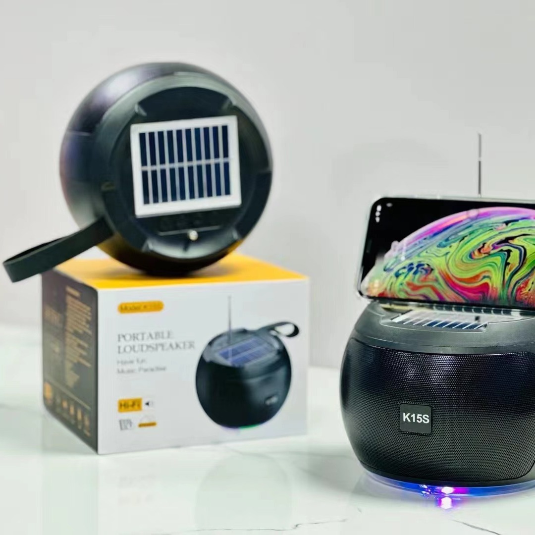Round Ball Bluetooth Speaker Outdoor Radio Multifunctional Wireless Card Small Audio Solar Charging Bass