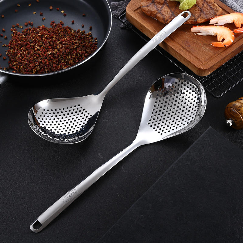 304 stainless steel strainer kitchen household for cooking dumplings noodles Sichuan pepper large strainer frying filter net hot pot spoon