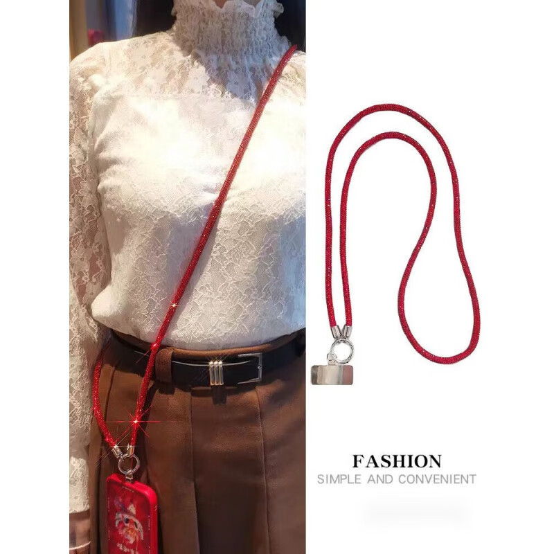 Full rhinestone phone lanyard women with rhinestone phone chain short long hand neck lanyard universal shoulder back pendant shiny rhinestone
