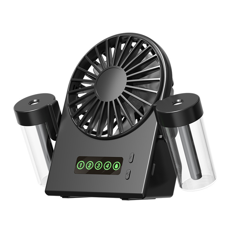 New F8 Dual Spray Mist Cooling Desktop Fan Humidifier USB Portable Digital Display Handheld Mini Fan