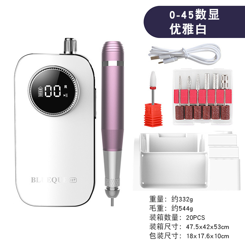 Coreless motor nail drill rechargeable electric nail file low noise nail file with base nail file