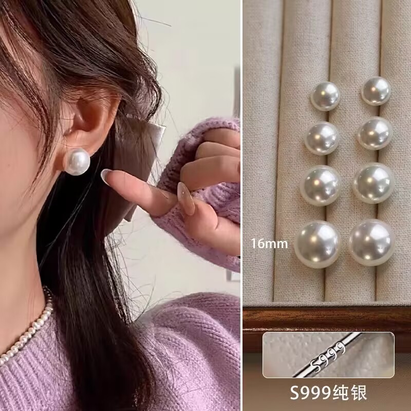fever warm white colorful Mabe S999 dome stud earrings ear accessories for women