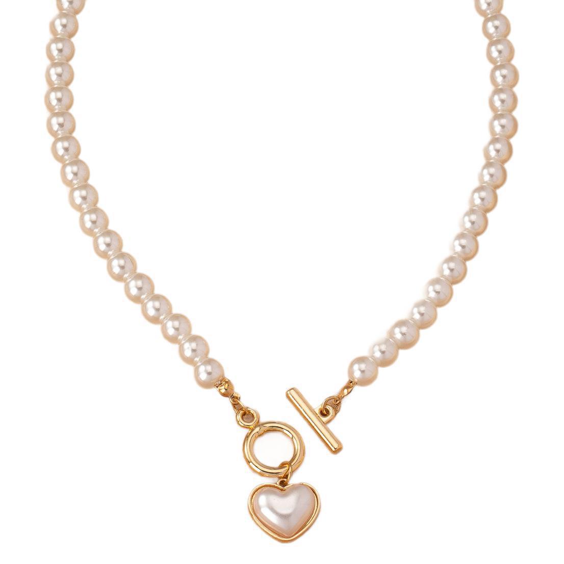 New love pearl OT buckle necklace romantic elegant jewelry accessory