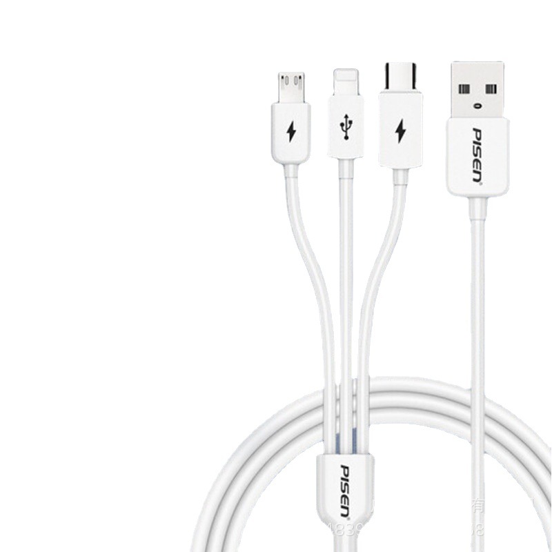 Pisen data cable 3-in-1 for Apple 17/15 Android type-c one-to-three multi-function charging cable 13