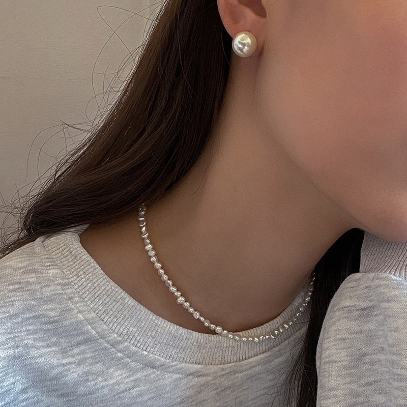 Natural Baroque Irregular Freshwater Pearl Choker Niche Dopamine Necklace Accessories Women Summer