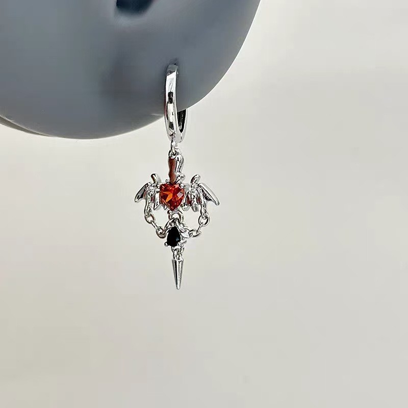 Gothic Demon Wing Pendant Earrings Unisex Ear Cuff Sweet Cool Ear Accessories