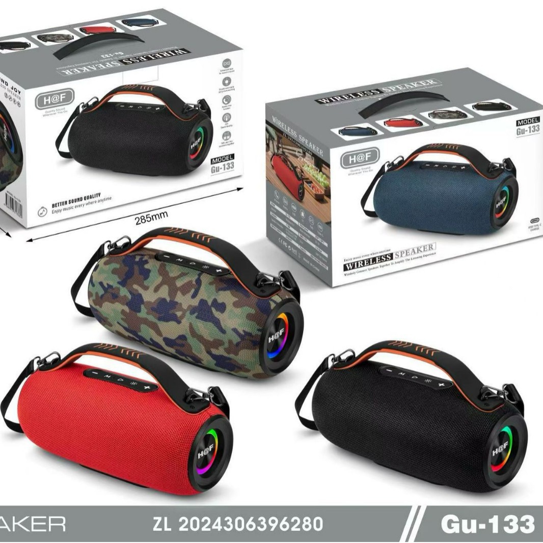 GU-133 wireless Bluetooth speaker outdoor portable high-power subwoofer portable colorful light audio
