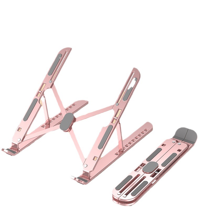 Aluminum alloy laptop stand folding ten-level lift vertical base heightening bracket desktop computer heat dissipation stand