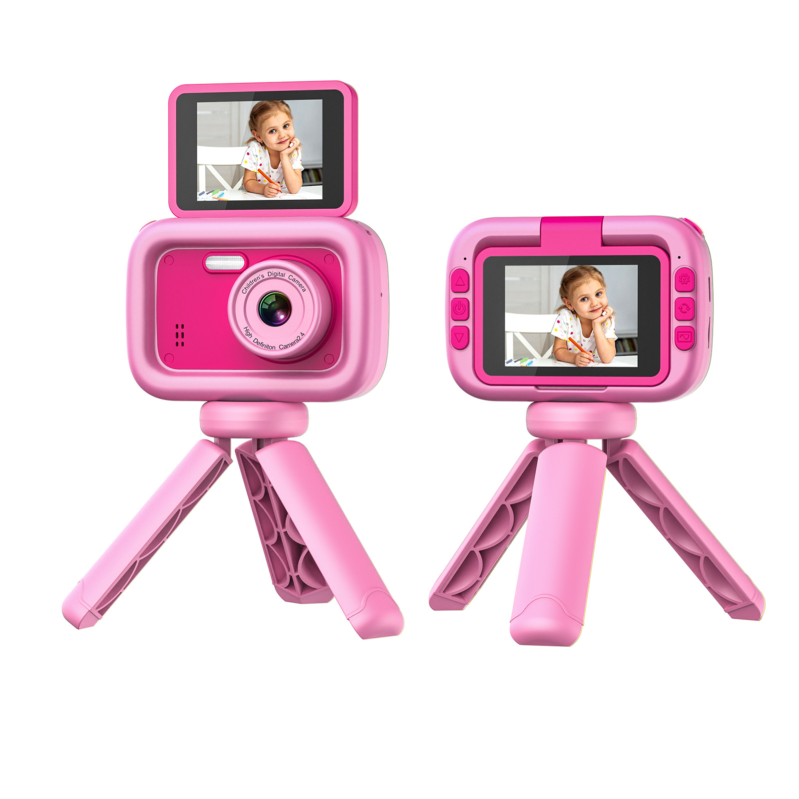 2024 new private mold 2.4 inch 180 degree flip screen new children's HD digital camera student mini camera