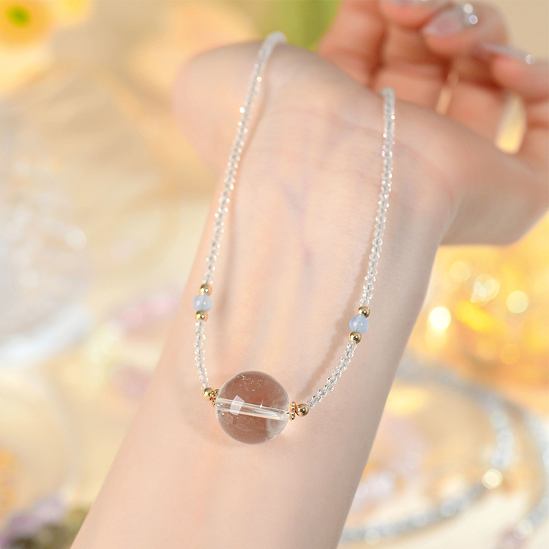 Natural White Crystal Collarbone Chain Original Adjustable Original Women's New Network Necklace