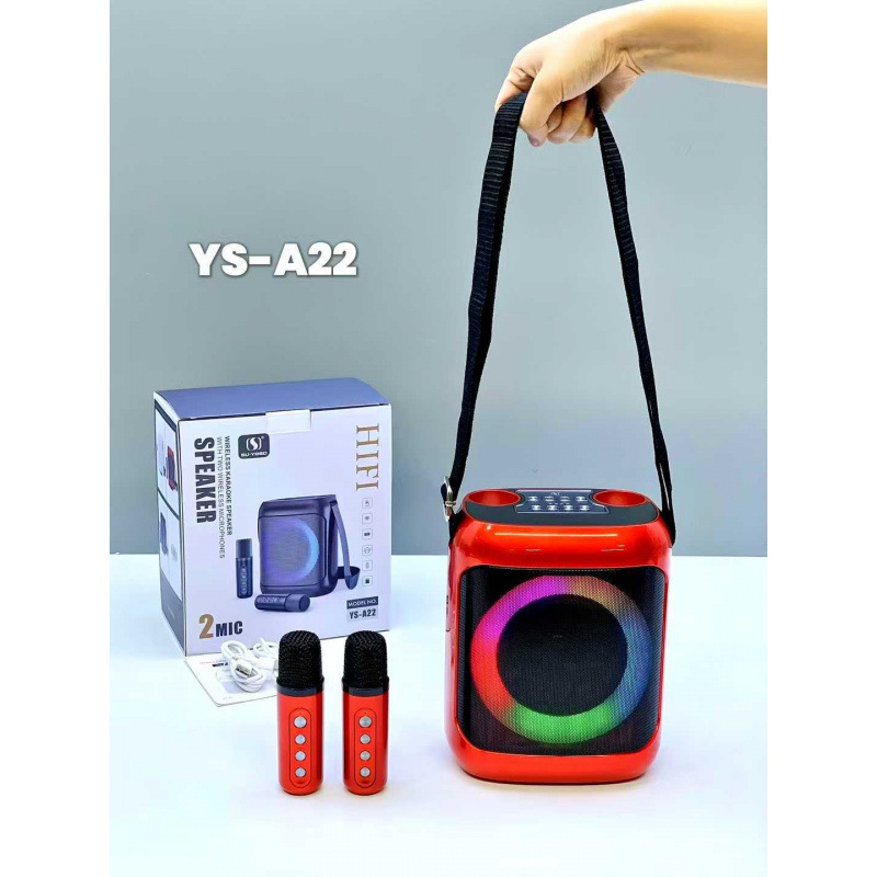 YS-A22 Karaoke Set KTV Sound Bluetooth Speaker Dual Microphone Speaker Microphone All-in-One