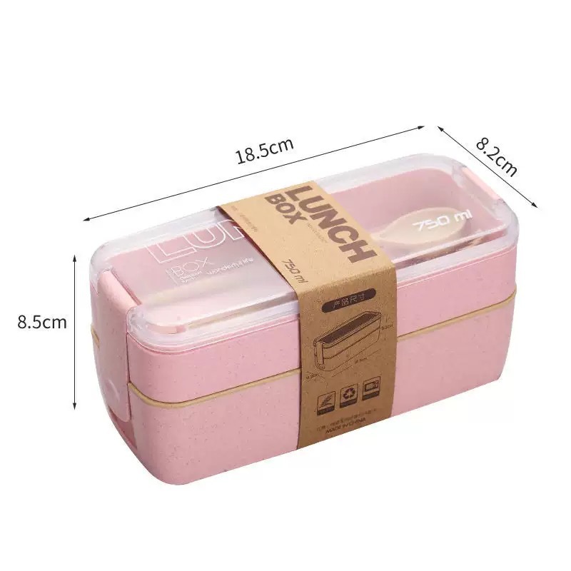 Japanese-style kawaii student lunch box, bento box with compartments, microwave-safe, fruit salad, office workers' light meal box