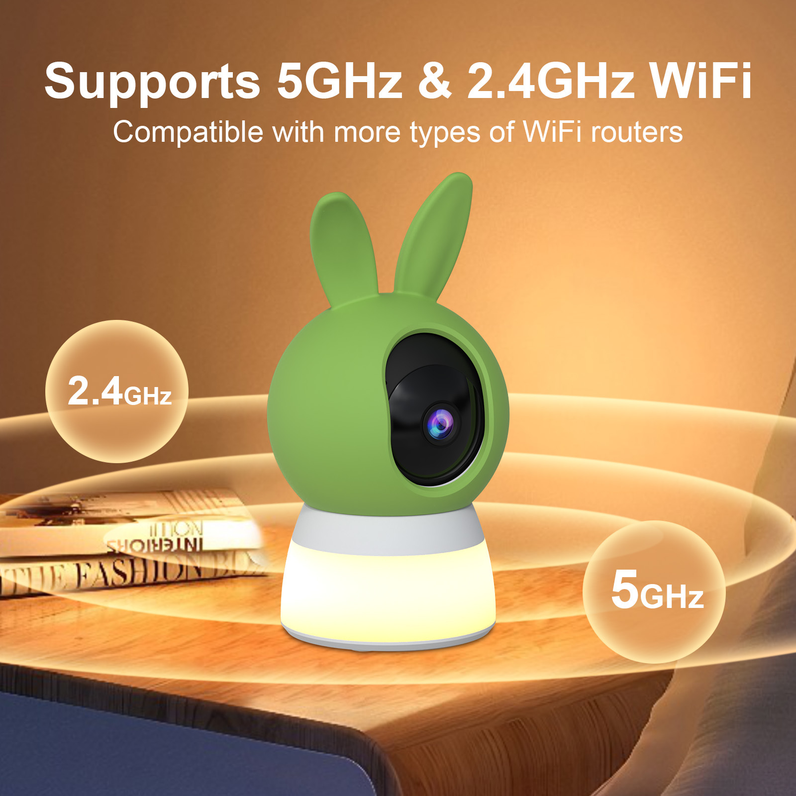 Home HD Security Camera with Warm Night Light Wireless Pan-Tilt Tuya icsee Surveillance Pan-Tilt Camera