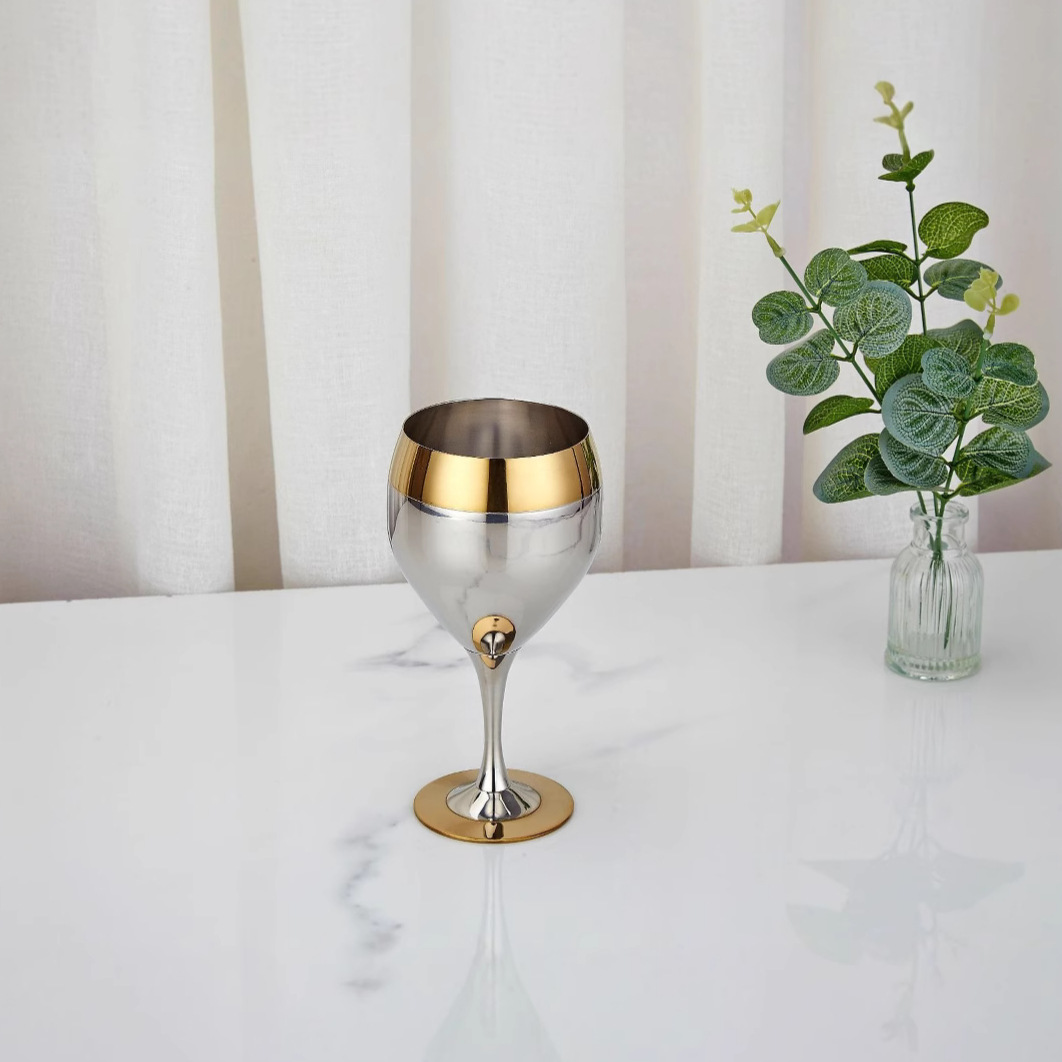 304 Stainless Steel Gold Rim Bowl Dish Cup Set Five-Star Hotel Supplies Bar Niche Whiskey Glass Set