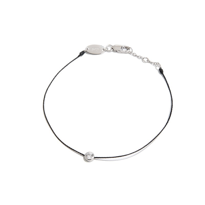 Redlink Rope Single Diamond Full Rope S925 Silver Gold-Plated Simple Benming Year Red Rope Bracelet Unisex
