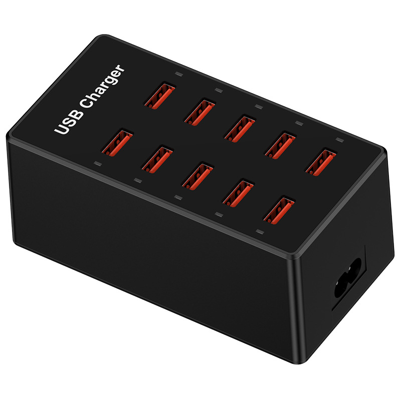 10-port USB Charger 60W Multi-port Charger Desktop Charging Station Phone Socket Smart Recognition Fast Charging