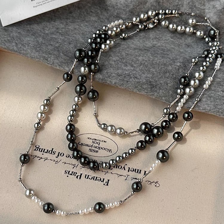 Tahitian Black Pearl Necklace Clavicle Chain Pendant Neck