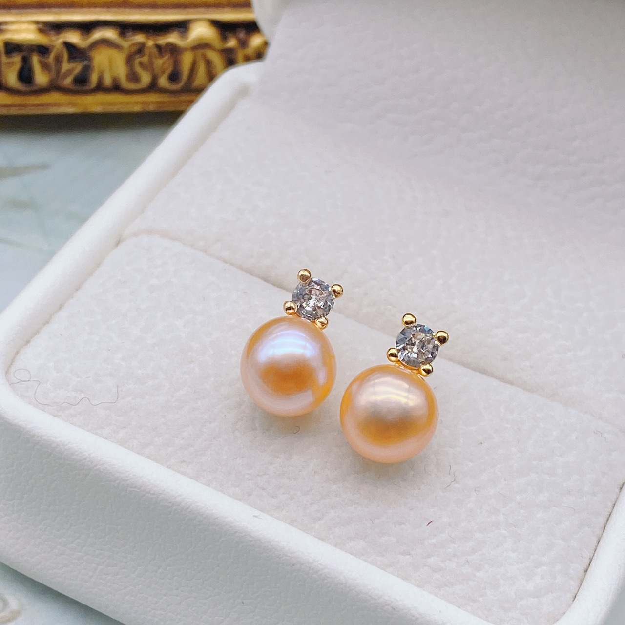 Princess 925 Silver Needle Earrings Natural Freshwater Pearl 7-8mm Surface Basically Flawless Earrings Small Batch Sample