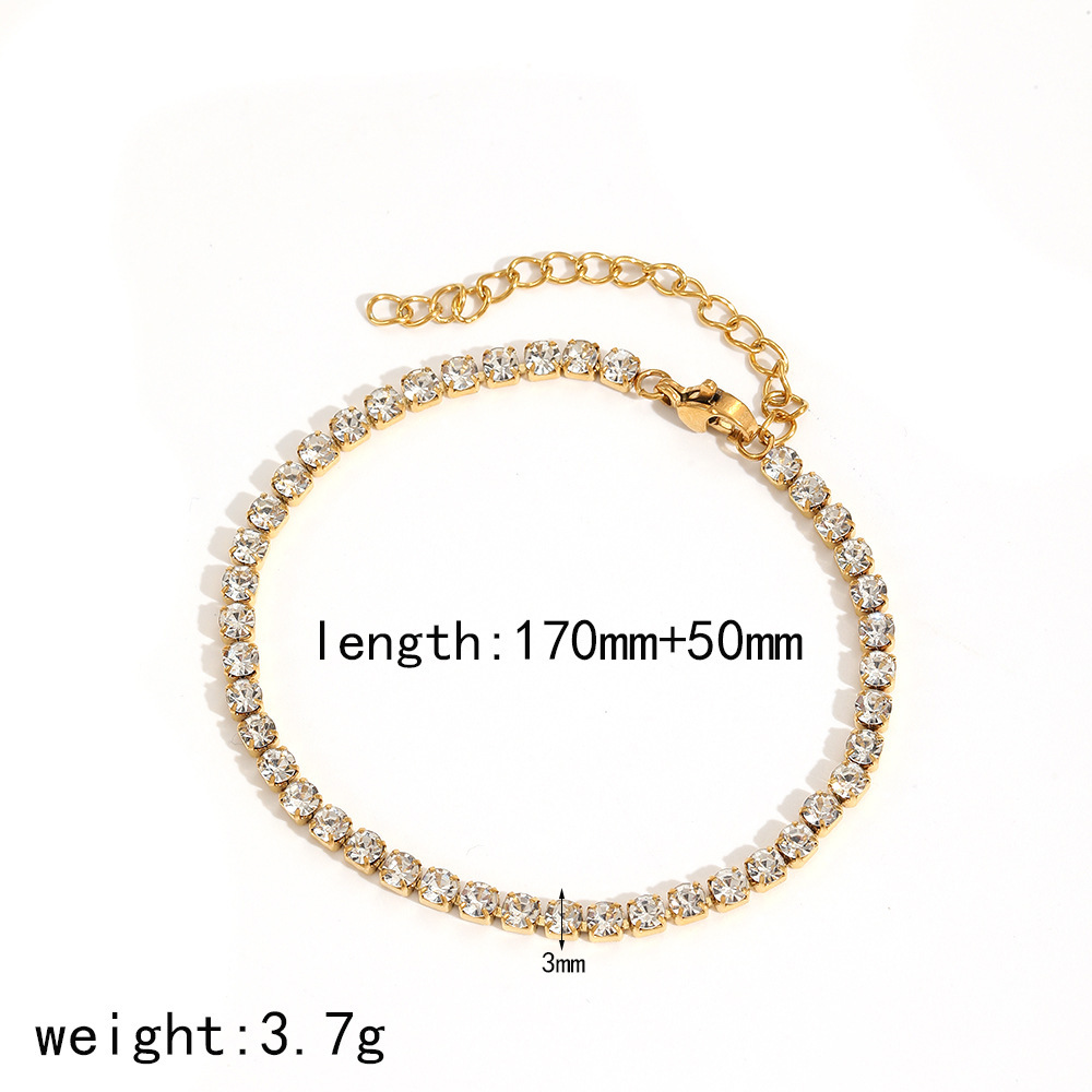 Diamond inlaid stainless steel bracelet 18k gold titanium steel bangle bracelet