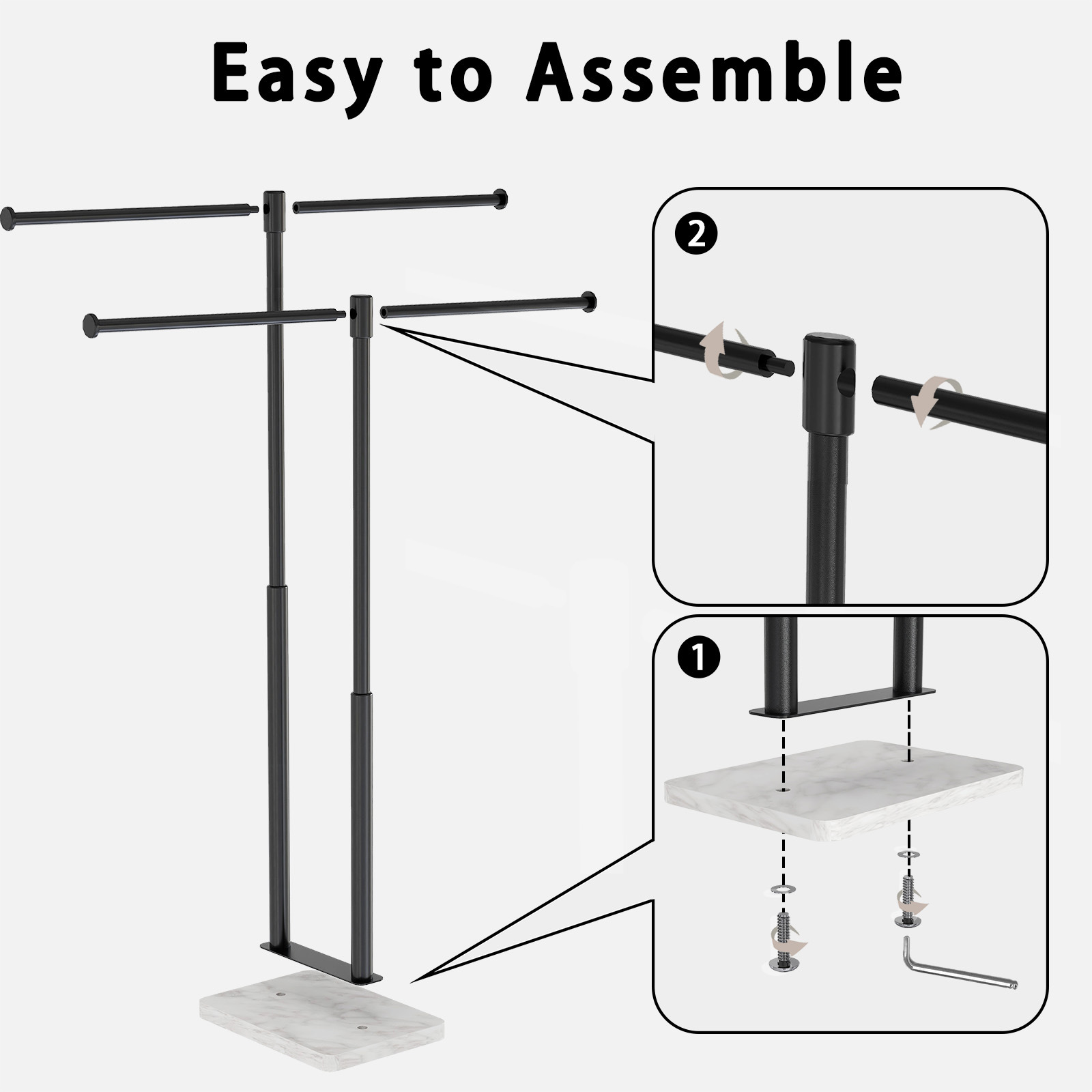 Multifunctional floor towel rack bathtub bath towel rack no-drilling vertical towel rack floor marble towel rack