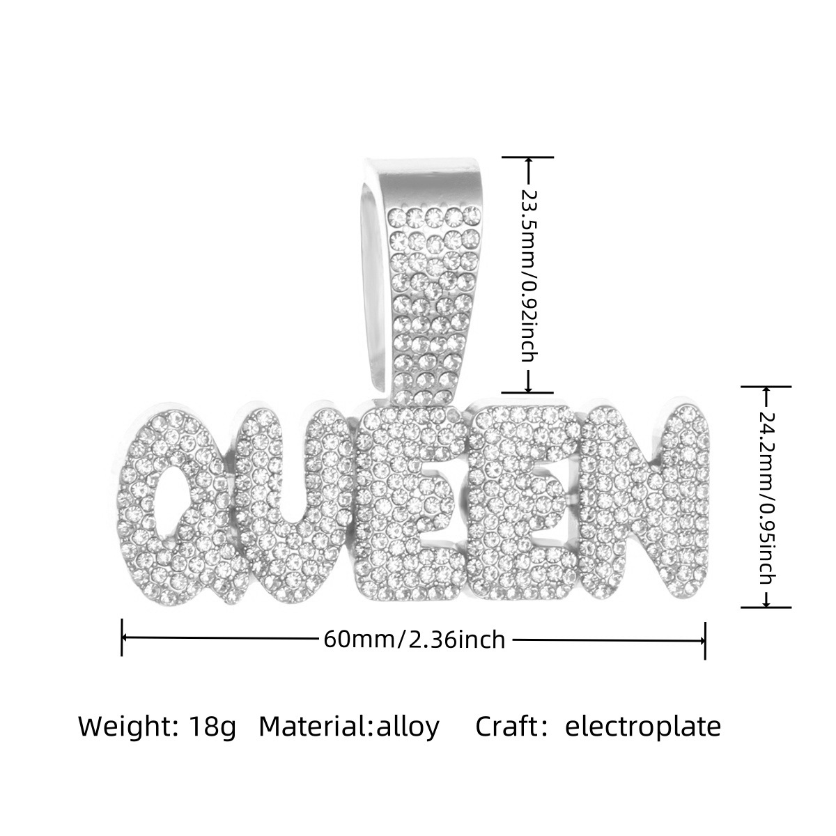 银色Queen吊坠