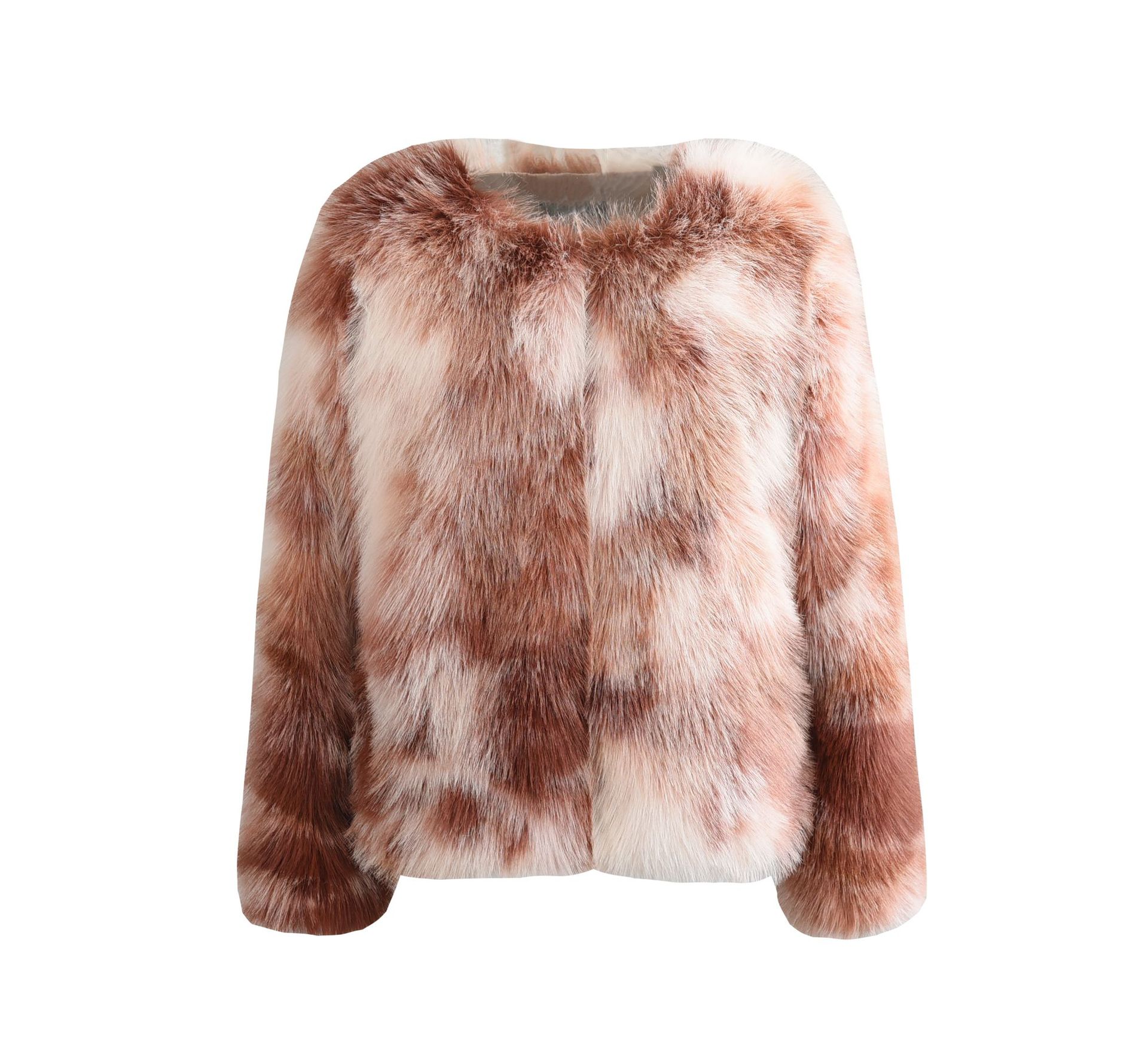 Autumn/winter new toka round neck jacket faux fur coat young coat short faux fur coat