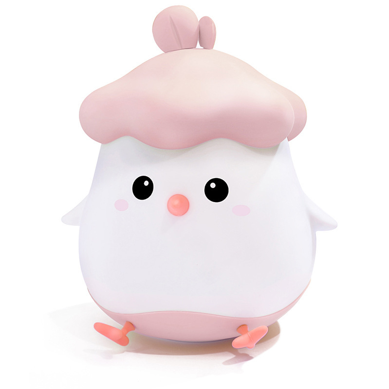 New dish little chick night light soft silicone decompression pat induction baby home smart night light