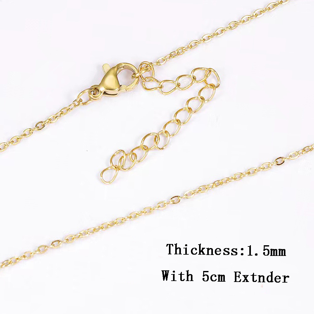 Stainless Steel O-Link, Cross-Link, and DIY Chain Vacuum-Plated 18K Gold Necklace