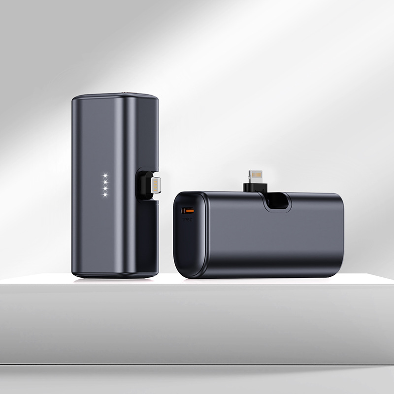 Foldable Plug Fast Charging Metallic Paint Tail Plug Capsule 5000mAh Power Bank Portable PD Mobile Power Supply