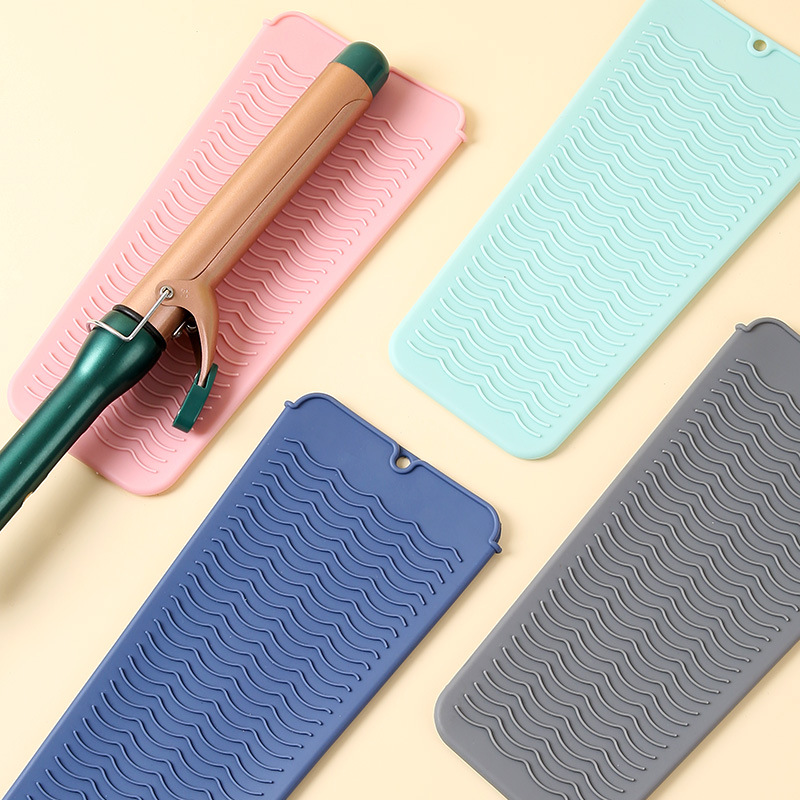 Silicone curling iron heat pad straightening comb storage bag straightener anti-scald pad portable electric curling iron sleeve clip